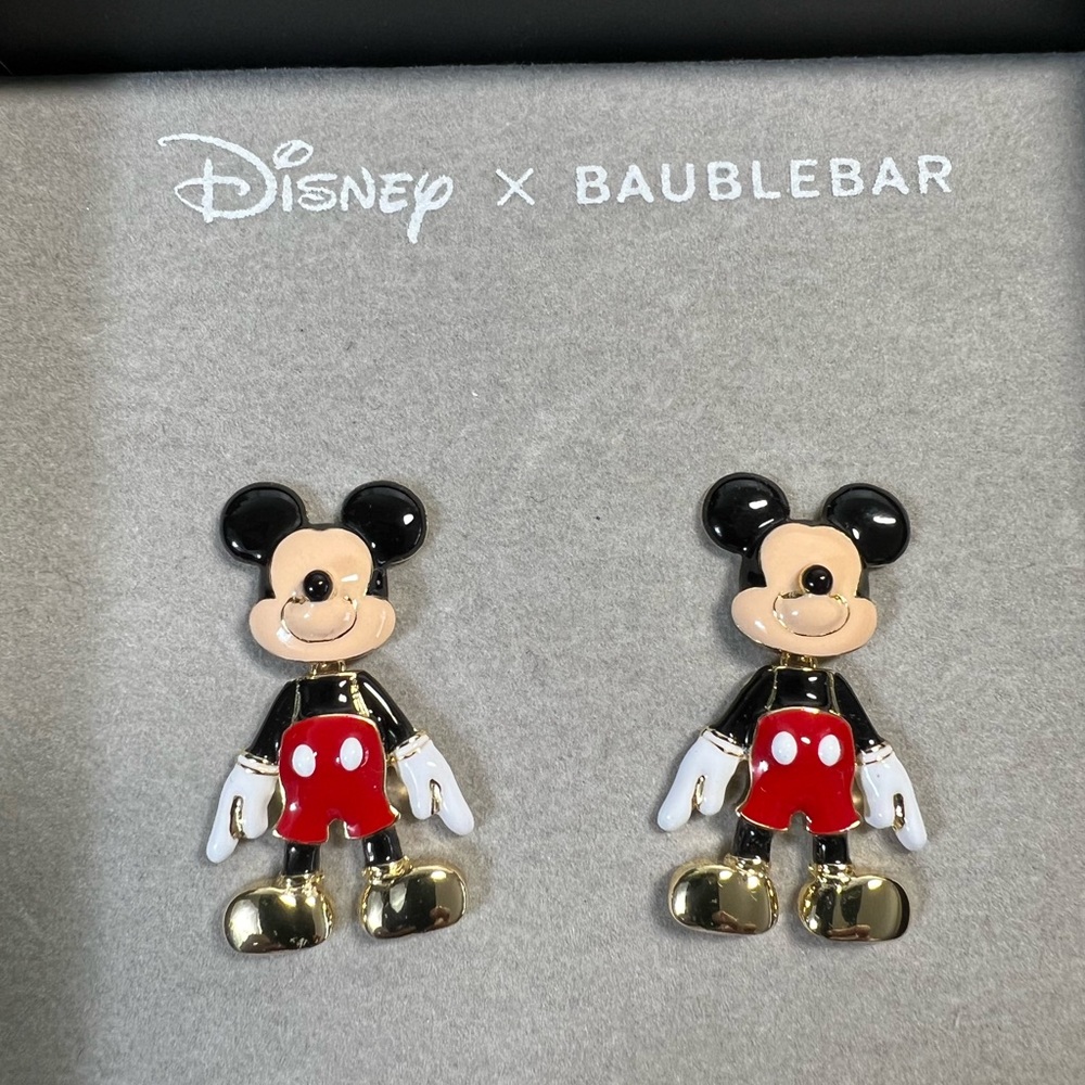NWT Baublebar x Disney Mickey Mouse Enamel Earrings